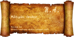 Mátyás Andor névjegykártya